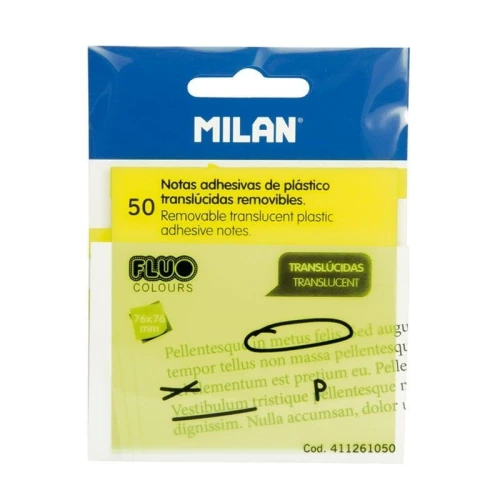 Notes samoprzylepny Milan żółty fluorescencyjny 50k 76mm x 76mm (411261050)