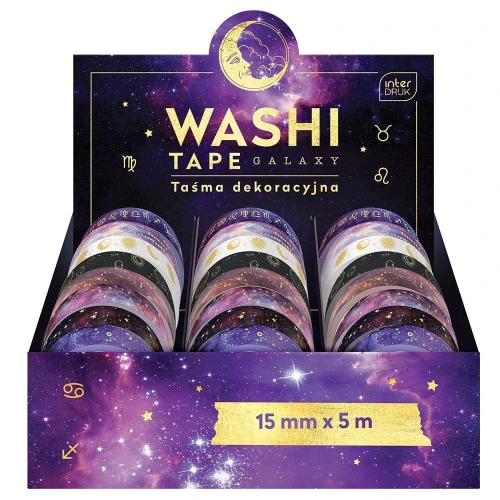 Taśma ozdobna Interdruk taśma samoprzylepna GALAXY  5M mix 15mm 5m (5902277325907)