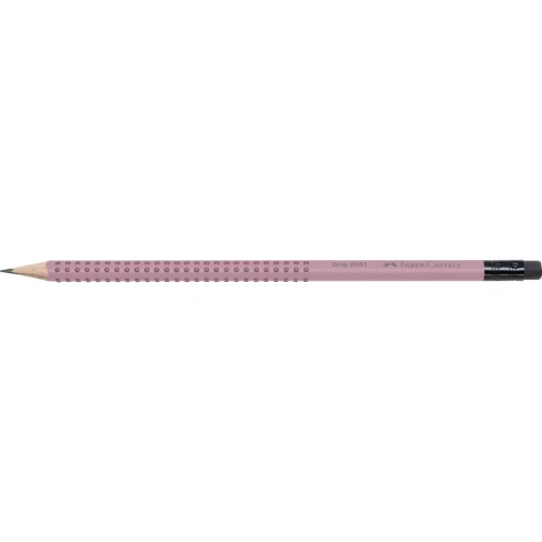 Ołówek Faber Castell Grip 2001 różowy z gumką B (217237 FC)