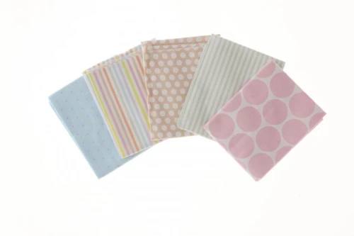 Zestaw dekoracyjny Papiermania zestaw tkanin bawełnianych capsule spots &amp; stripes pastels 5szt (pma-358400)