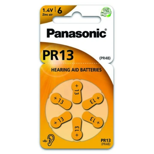 Baterie Panasonic cynkowo-powietrzne do aparatów słuchowych  PR13/6BP | 6szt.