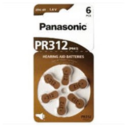 Baterie Panasonic cynkowo-powietrzne do aparatów słuchowych  PR312/6BP | 6szt.