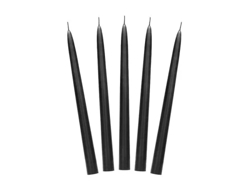 Świeca Partydeco Stożkowa matowa czarna 1op/10szt - czarna [mm:] 240 (SKMAT-010)