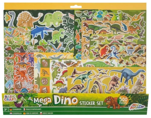Naklejka (nalepka) Grafix Mega zestaw naklejek z dinozaurami 500 szt. 40 * 32 cm (100081)