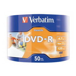 Verbatim DVD-R | 4.7GB | x16 | cakebox 50szt | Inkjet Printable