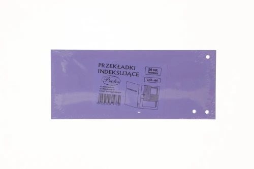 Przekładka czysta Protos indeksująca 1/3 A4 fioletowy 160g 50k