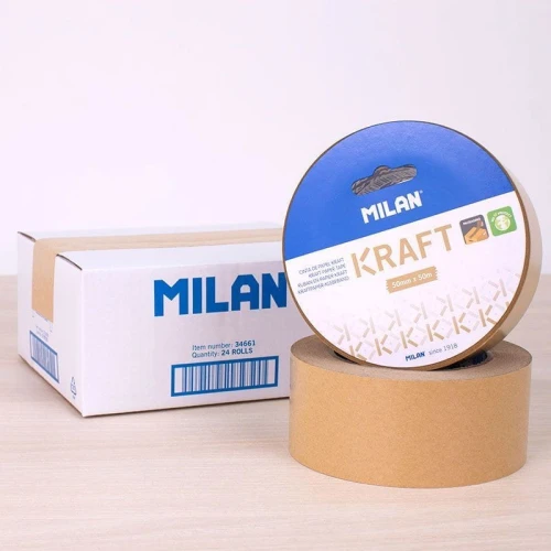 Taśma pakowa Milan papierowa Kraft 50mm brązowa 50m (34661)