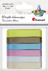 Wstążka Titanum Craft-Fun Series 2324015-A  6 kolorów 10mm mix 2m (1cmx2m)