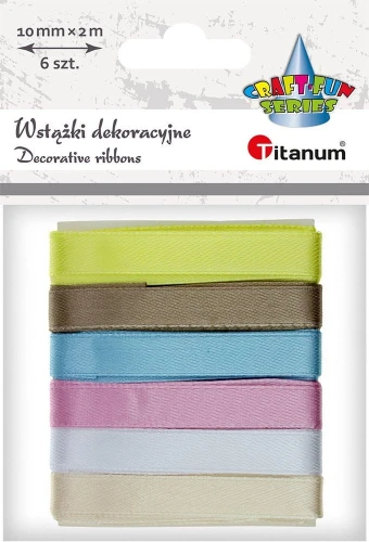 Wstążka Titanum Craft-Fun Series 2324015-A  6 kolorów 10mm mix 2m (1cmx2m)