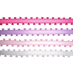 Wstążka Titanum Craft-Fun Series falbanka z sercami 4 kolory 26mm mix 1m (BR231745)