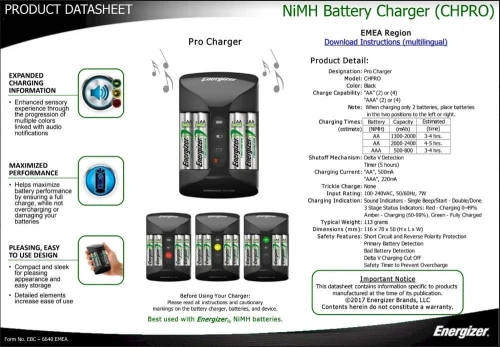 Ładowarka akumulatorowa PRO + 4 x R6 2000 mAh Energizer (NH15-2000)