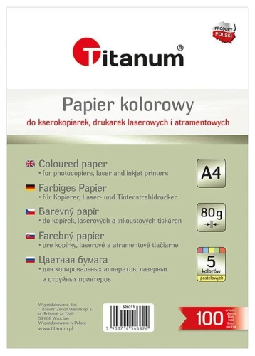 Papier ksero pastelowy A4 mix 100k. 80g Flamingo