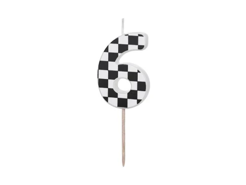Świeczka urodzinowa Cyferka 6, 5.5 cm, mix Partydeco (SCU7-6)