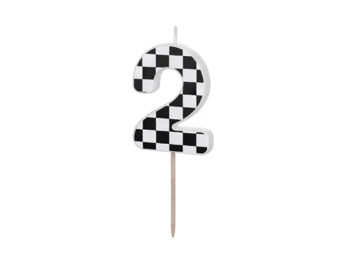 Świeczka urodzinowa Cyferka 2, 5.5 cm, mix Partydeco (SCU7-2)