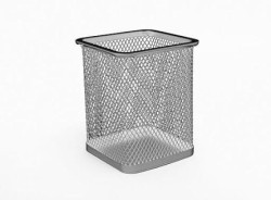 Przybornik na biurko srebrny metal Tres (SKK/SR)