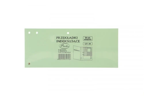 Przekładka czysta Protos indeksująca 1/3 A4 seledyn 160g 50k