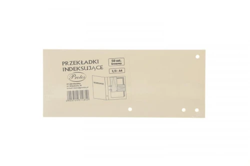 Przekładka czysta Protos indeksująca 1/3 A4 kremowy 160g 50k