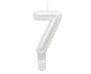 Świeczka urodzinowa cyferka 7, perłowa biała, 7 cm Godan (SF-PBI7)