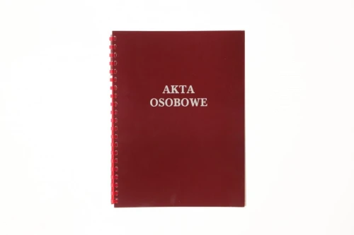 Teczka do akt osobowych zadrukowana ABCDE A4 czerwony karton pokryty folią Warta (339-096)