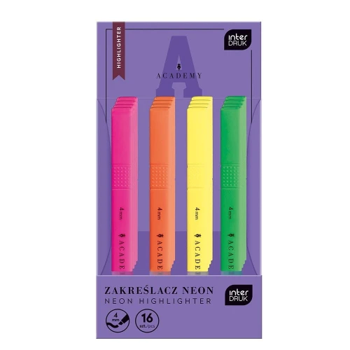 Zakreślacz Interdruk neonowe 5902277350381, mix 1,0-3,0mm (4KOL)