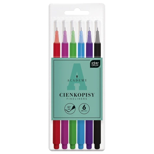 Cienkopis Interdruk ACADEMY, mix 0,7mm 6kol. (5902277350046)