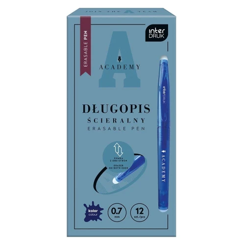 Długopis wymazywalny Interdruk ACADEMY niebieski 0,7mm (5902277349248)