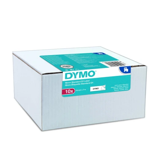 Dymo taśma do drukarek etykiet, D1 45803 | 19mm x 7m | czarny / biały | 10 sztuk