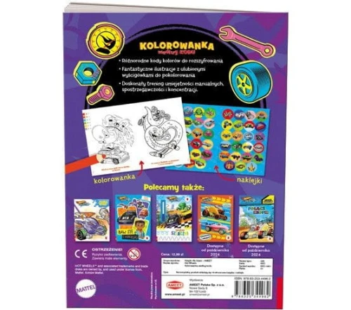 Książka dla dzieci Ameet Hot Wheels™. Kolorowanka według kodu (KKO 1601)