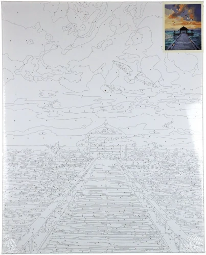 Zestaw kreatywny Flamingo Line Malowanie po numerach 40x50cm Pomost nad morzem (fyh036)