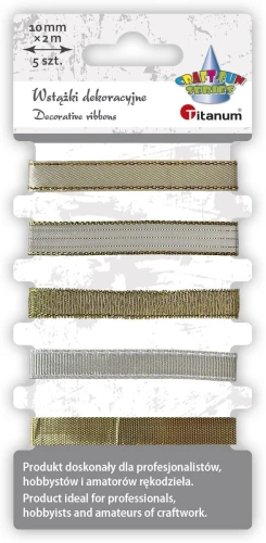 Wstążka Titanum Craft-Fun Series 5 wzorów 10x2 [mm x m] złota (709062（złota))
