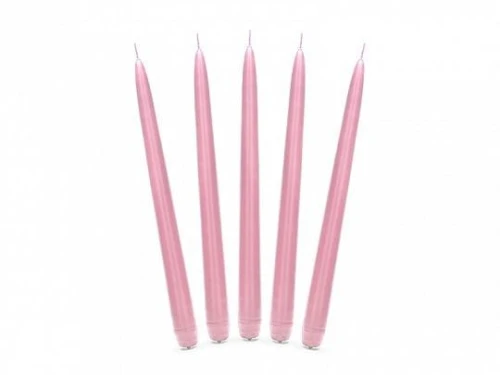 Świeca Partydeco stożkowa matowa, j. różowy, 24cm (1 op. / 10 szt.) jasny zielony [mm:] 240 (SKMAT-081)