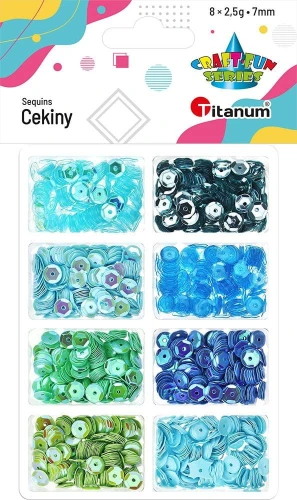 Cekiny Titanum Craft-Fun Series 8 kolorów zielone 2,5g (3G8P)