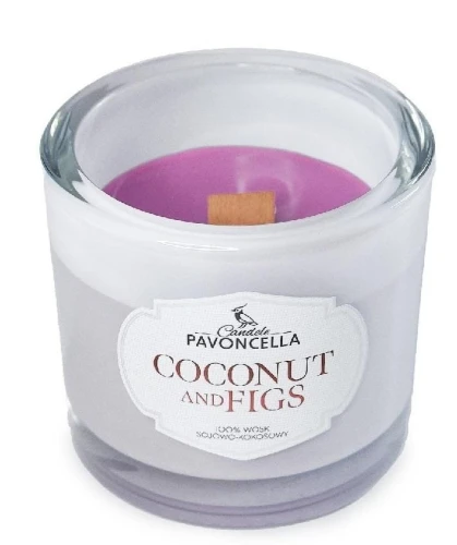 Świeczka ozdobna Pavoncella Classico Coconut and Figs biała 170g (5905711530486)