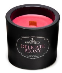 Świeczka ozdobna Pavoncella Classico Delicate Peony czarna 170g (5905711530424)