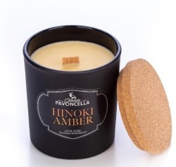 Świeczka ozdobna Pavoncella Classico Hinoki Amber czarna 135 g (5905711530097)