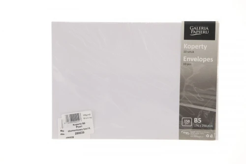 Koperta Galeria Papieru pearl diamentowa biel B5 biały diamentowy (280039) 10 sztuk