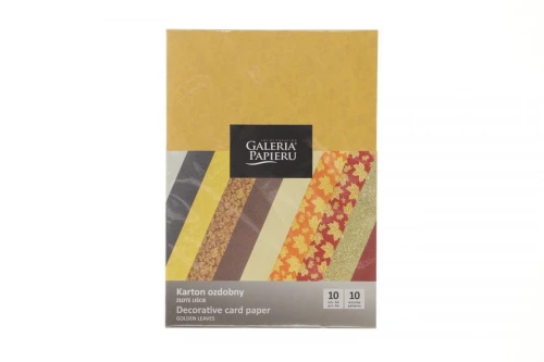 Papier ozdobny (wizytówkowy) Galeria Papieru mix wzorów złote liście A4 (mix) 220g (208935)