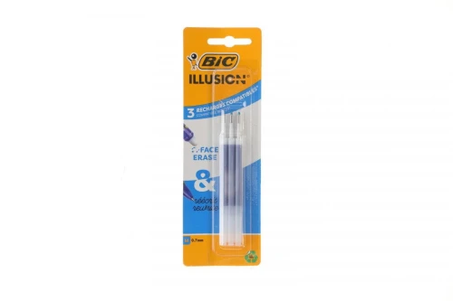 Wkład do długopisu Bic czarny 3sztL 3086123735354, niebieski 0,7mm (516517)