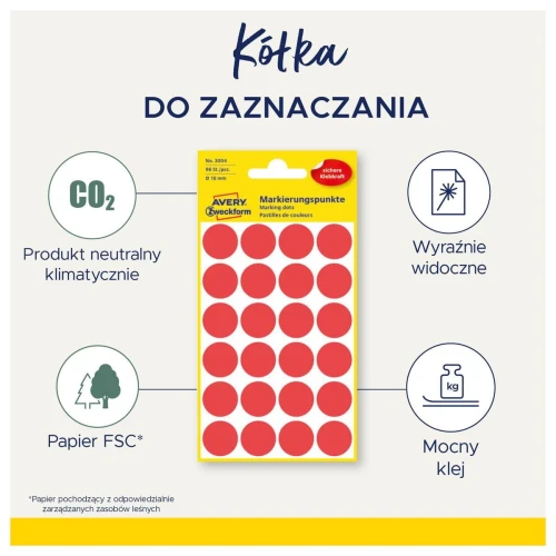 Etykieta do oznaczania Zweckform kropki  śr.18mm CZARNY (3003)