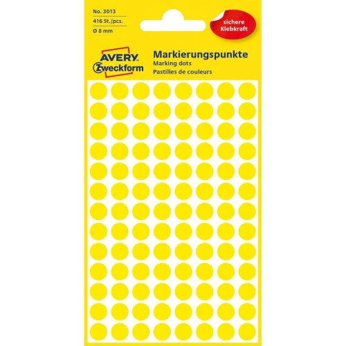 Etykieta do oznaczania Zweckform kropki  śr. 8mm żółty (3013)