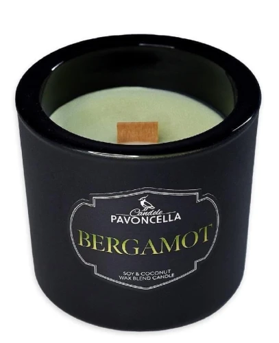 Świeczka ozdobna Pavoncella Classico Bergamot czarna 170g (5905711530943)