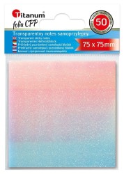 Notes samoprzylepny Titanum transparentne, z polipropylenu 75x75 mix 50k [mm:] 75x75