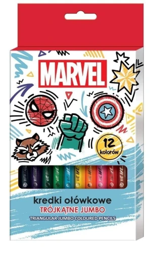Kredki ołówkowe Beniamin Avengers trójkątne 12 kol.