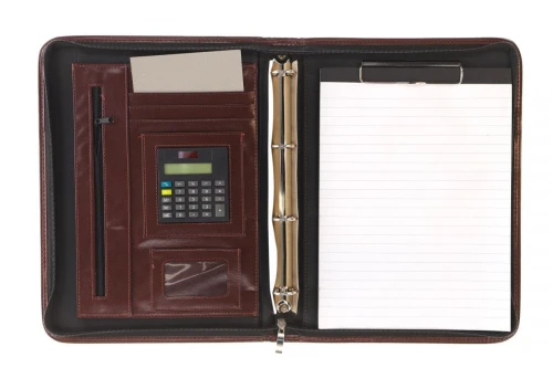 Teczka konferencyjna Antra z kalkulatorem A4 granat A4 brązowy ekoskóra (709)