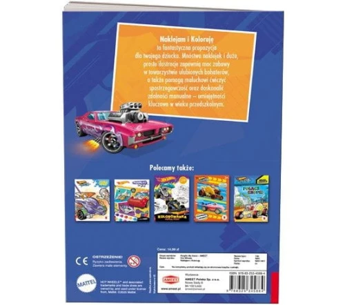 Książka dla dzieci Ameet Hot Wheels™. Naklejam i Koloruję (NAK 1601)