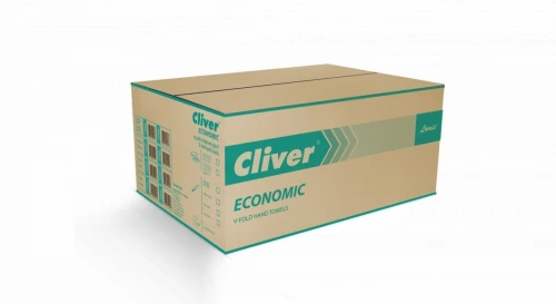 Ręcznik składany V Cliver Economic biały 100% celuloza (2264)