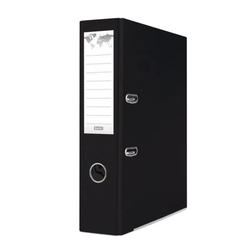 Segregator dźwigniowy Basic z szyną A4 75mm czarny (21024221-05)