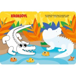Książka dla dzieci Aksjomat Koloruję i naklejam. Zwierzątka w dżungli. Duże naklejki od 3 lat