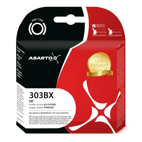 Tusz Asarto do HP 303XL | 303BX | T6N04AE | 650 str. | 18ml | black
