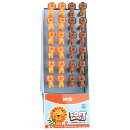 Długopis wymazywalny Mg Soft Animals Lew niebieski 0,7mm (MG AKPA3174)